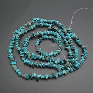 1strand Natural Hubei Turquoise Chips Beads Long Strand Stone Beads for Jewelry