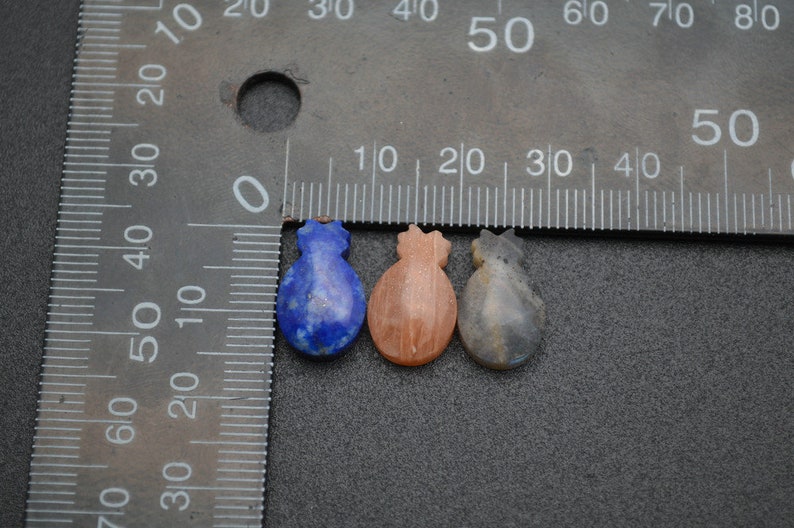 1pc Small Size 10x16mm Natural Gemstone Money Bag Shape Collarbone Pendant Lapis Sunstone Labradorite