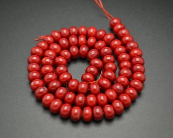 1 strand Red Sea Bamboo Coral Rondelle Spacer Loose Beads 5x8mm Button DIY Necklace making materials