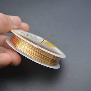 10pc Jewelry Making 18k Gold color Anti-fading Metal Copper Wire 0.3mm 0.4mm 0.5mm 0.6mm 0.7mm 0.8mm 1.0mm Thickness Wire