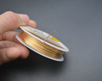 10 Stück Schmuckherstellung 18k Goldfarbe Anti-Fading Metall Kupferdraht 0.3mm 0.4mm 0.5mm 0.6mm 0.7mm 0.8mm 1.0mm Dicke Draht