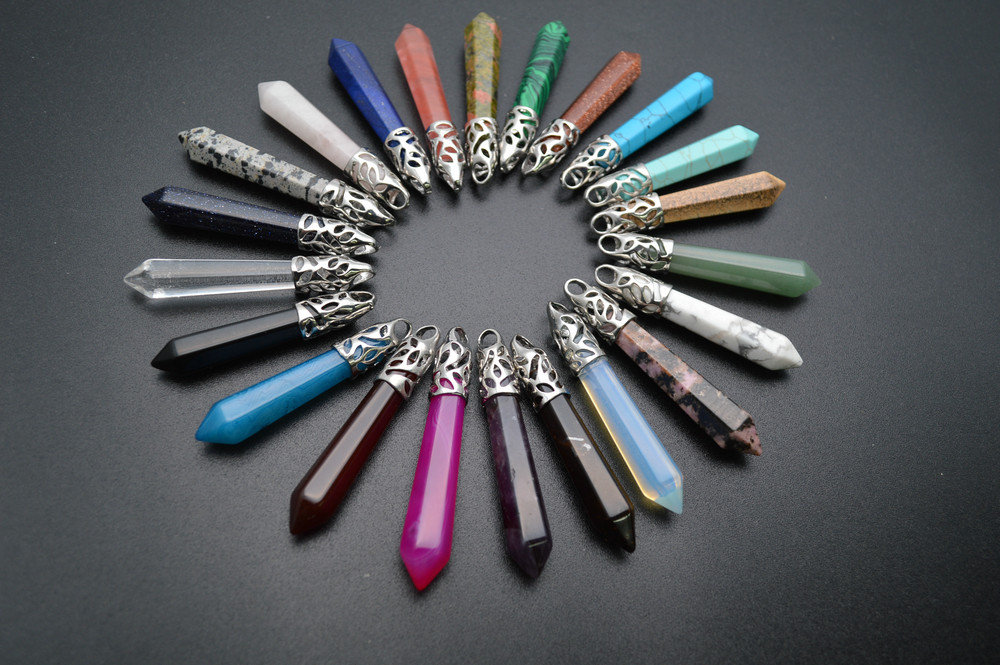 Crystal Pillar Colors Gemstone Ornament
