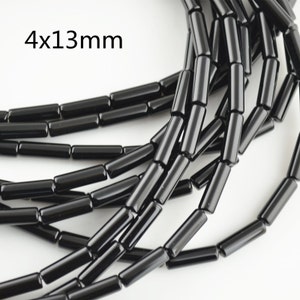 1 strand 4x13mm Red Agate / Black Onyx / Red Carnelian Tube Round Cylinder Loose Beads