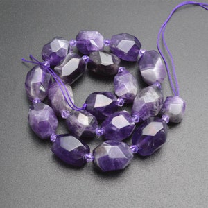 Facettierte Chunk natürliche Amethyst Stein Oval Nugget Stein lose Perlen