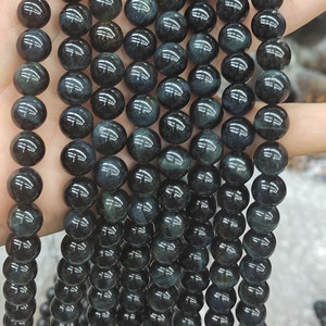 4mm~14mm High Quality Natural Blue Tiger&#39;S Eye Stone Round Loose Beads For Jewelry Making