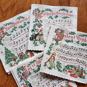 Weihnachten Carol Servietten Vol. 2 digitaler Download druckbare Papier Retro Vintage Scrapbook Bibel Karten Junk Journal täglich Dezember Hymn Song