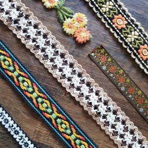 Vol. 5 &quot;Flower Crown&quot; Digital Vintage Washi Trim Printable Download Tape Ribbon Paper Craft Scrapbook Card Junk Journal Embroidery