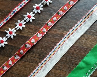 Vol. 10 "Strawberry Field" Digital Vintage Washi Trim Printable Download Tape Ribbon Paper Craft Scrapbook Card Junk Journal Embroidery
