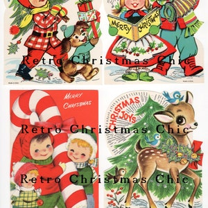 Digital Download Printable Paper Retro Vintage Scrapbook Bible Cards Junk Journal Christmas Daily December Reindeer Kids Candy Cane