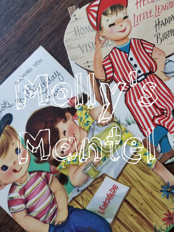 digital vintage kids birthday card download printable paper etsy print out kids birthday cards