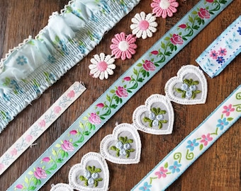 Vol. 21 "Prairie Girl" Digital Vintage Washi Trim Printable Download Tape Ribbon Paper Craft Scrapbook Card Junk Journal Embroidery