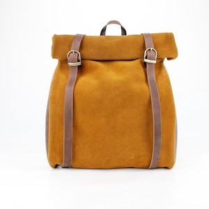 Rucksack aus Wild-Leder Rot