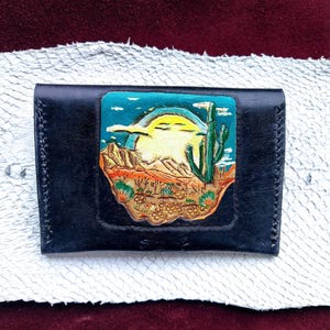 Tarjetero/ Cartera de Cuero Natural