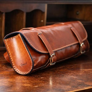 Leder Querflöte Tasche / Querflöte Lederkoffer / Traversflöte Lederetui