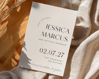 Modern Save the Date Card, Minimal Wedding Save the Dates, Simple Save the Date, Mono Save the Date, Custom Save the Date Card