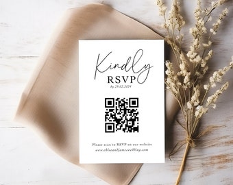 Wedding RSVP QR Code, Wedding Qr Code, Wedding QR Code Rsvp Cards, Wedding Response Card Qr Code, Personalised, Printed and Shipped!