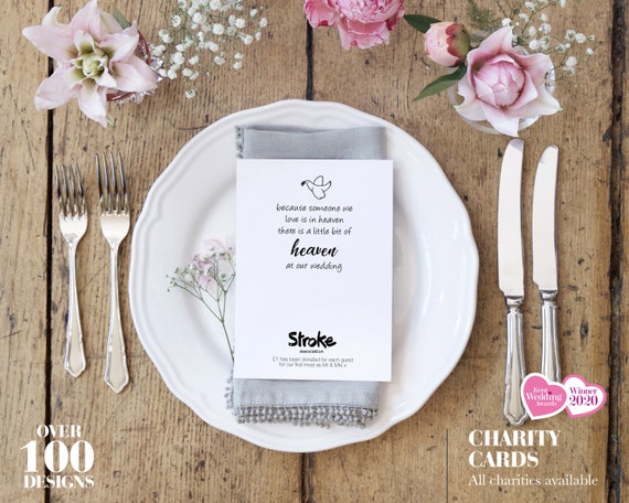 Wedding Favours Charity Favour Cards Charity Favours Table 