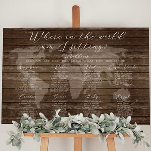 Destination Wedding Sign, Where in the World am I Sitting, Wedding Table Plan Sign, Wedding Seating Chart Sign, Large, Printed image 9
