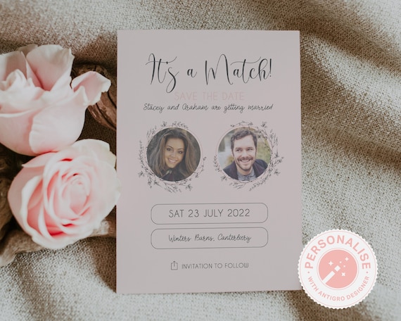Fun Save the Date Karten Einzigartige Hochzeit Save the Dates Es ist ein Spiel Save the date Foto Save the Date Lustig Wir haben nach rechts gewischt Etsy