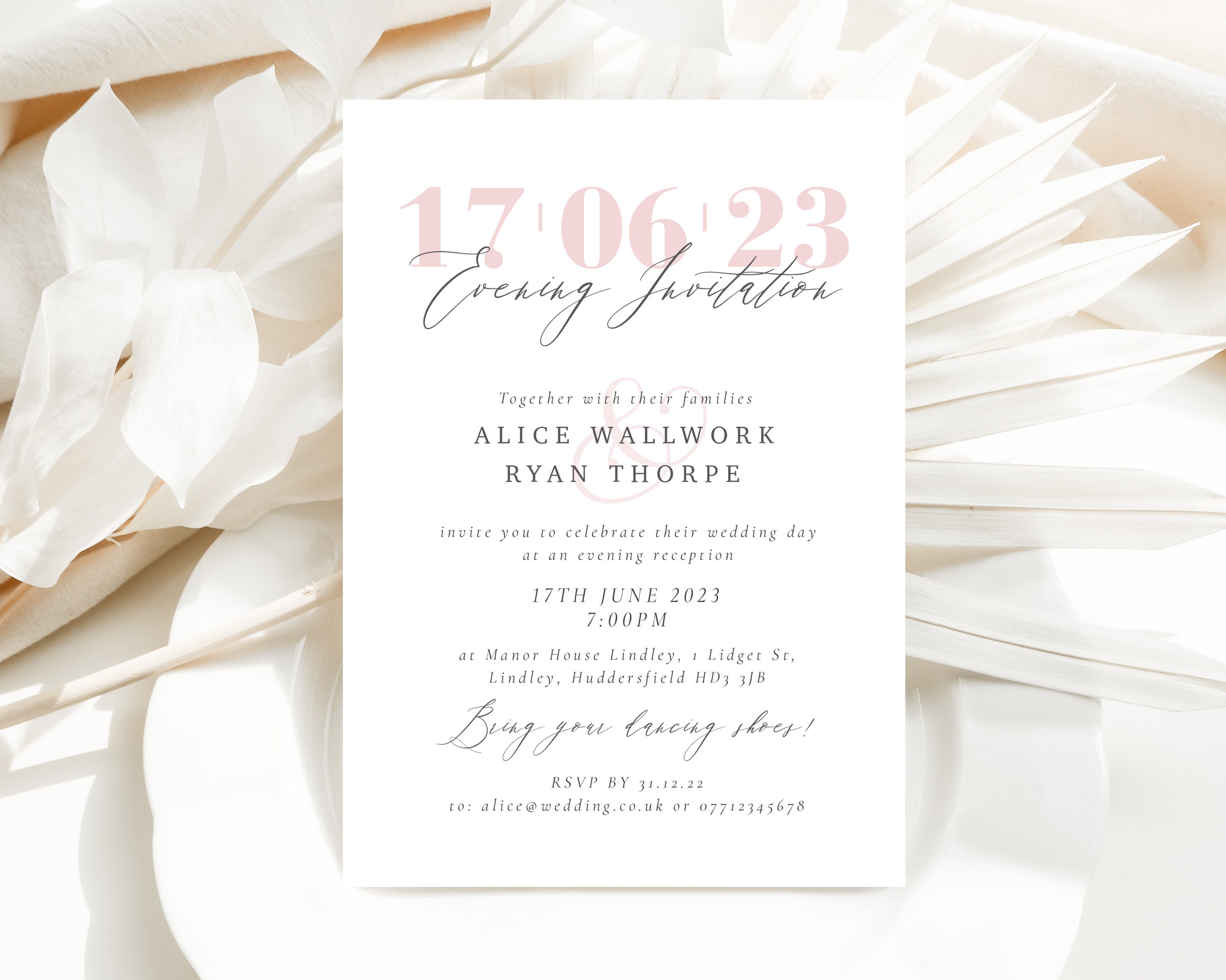 Blank Invitation Card With Envelopes A6 Blank Wedding 