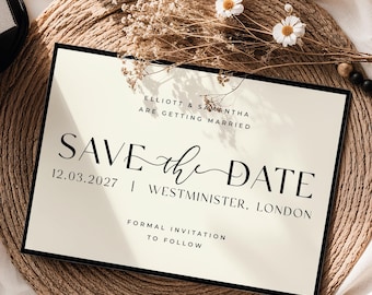 Personalised Save the Date Card, Wedding Save the Date Card, Simple Save the Date, Minimal Save the Date, Custom Save the Date Card, Modern