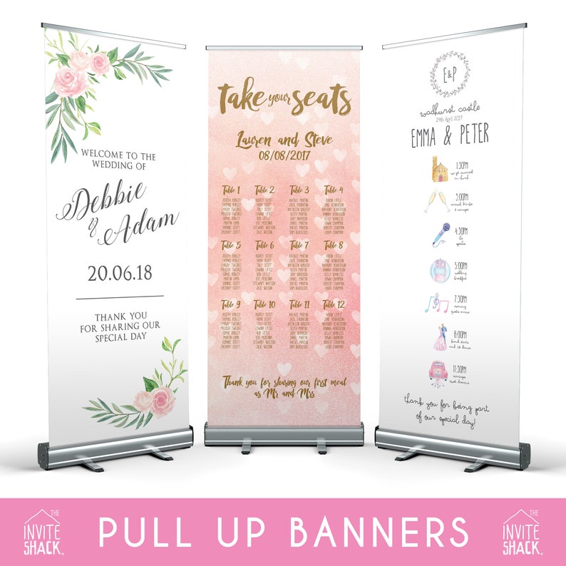 1 x Disney Mickey /& Minnie Wedding Pull Roll Up Roller Banner//Sign//Table Plan!