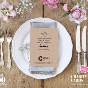 Cadeaux de mariage, cartes de cadeaux de bienfaisance, cadeaux de bienfaisance, décoration de table, paradis, êtres chers, souvenir, cadeaux rustiques, personnalisé, œuvres de bienfaisance