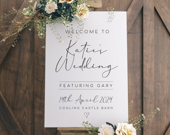 Personalised Wedding Welcome Sign: Featuring the Groom