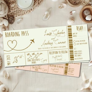 Bestimmungsort Hochzeitseinladungen | Bordkarte Hochzeitseinladung | Hochzeit am Strand einladen | Reisen Sie Hochzeit lädt ein | Hochzeitskarte im Ausland