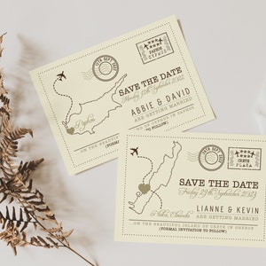 Destination Wedding Save the Date, Travel Save the Date, Abroad Save the Dates, Postcard Save the Date, Destination Map