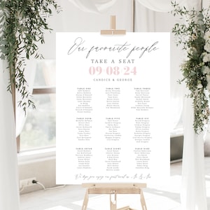 Simple White Wedding Table Plan, Custom Wedding Seating Chart, Blush Wedding Welcome Sign, Our Favourite People, Any Colour