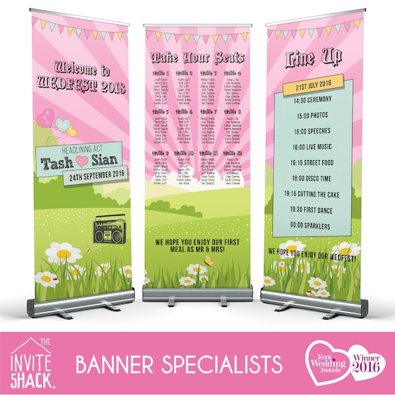 Wedfest Line Up Hochzeit Pull Roll Up Roller Banner Etsy