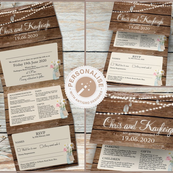 Rustic Wedding Invitation - Etsy