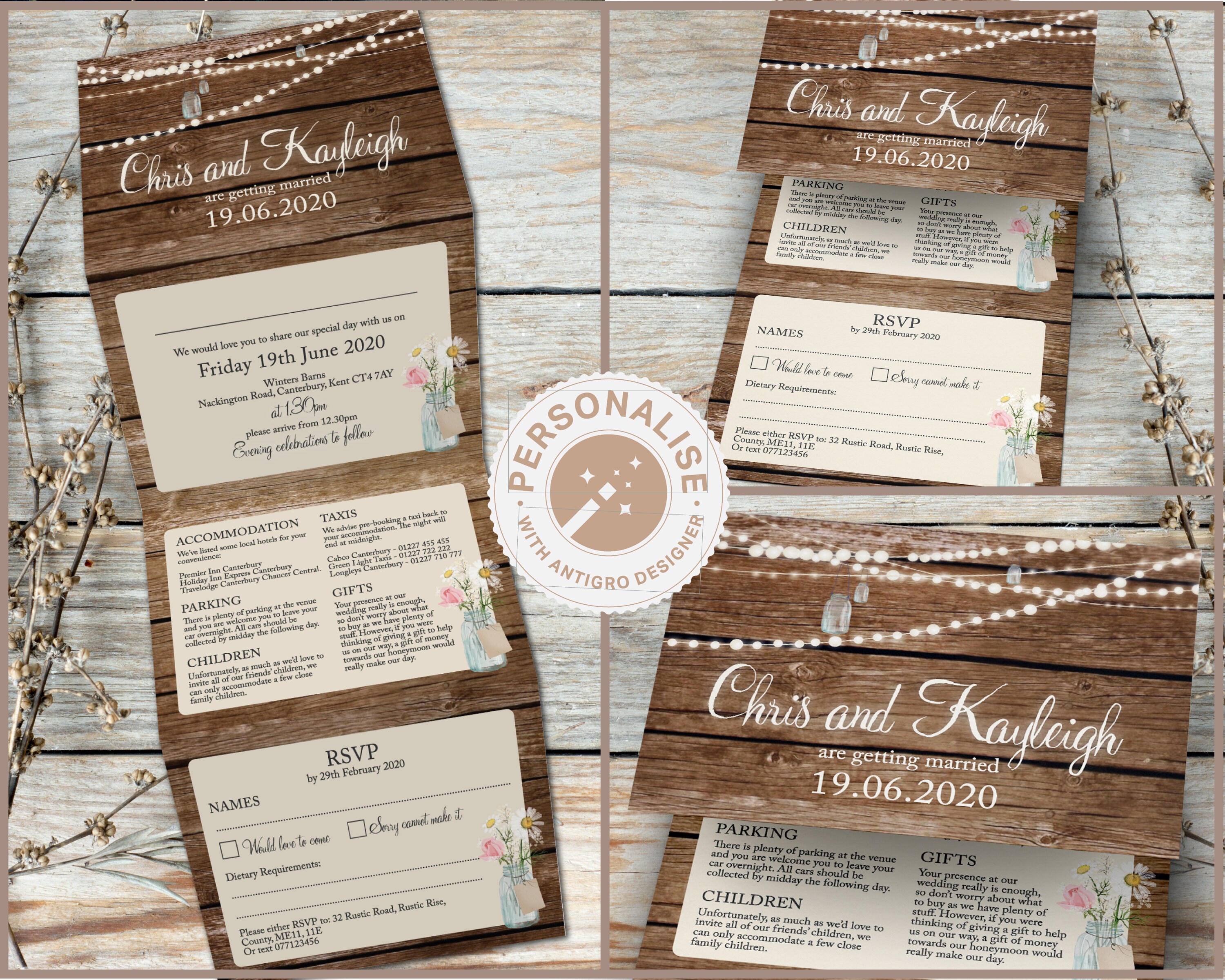 Rustic Wood Wedding Invitation Rustic Wedding Invitations Etsy UK