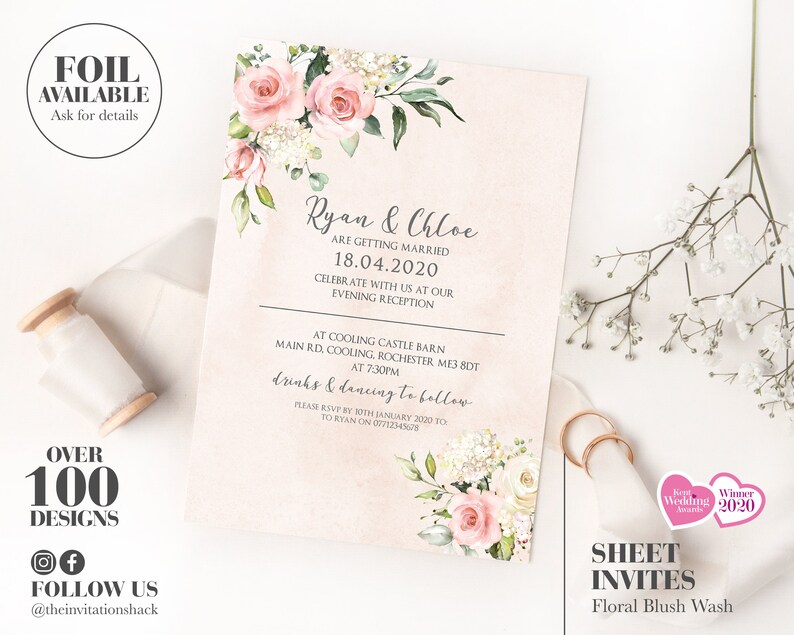 Invitaciones de boda rústicas invitación de recepción de ...