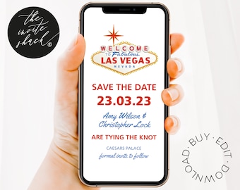 Las Vegas Save the Date E-vite: Digital Template Download