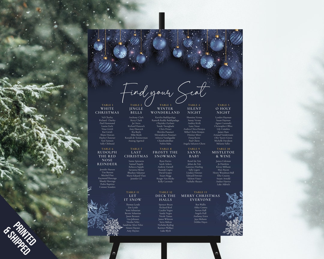 Navy Christmas Table Plan Christmas Wedding Table Plan Sign Winter navy-christmas-table-plan-christmas-wedding-table-plan-sign-winter