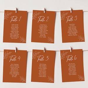 Boho terracotta tafelplattegronden, rustieke tafelkaarten bruiloft, herfst, rustiek, roest