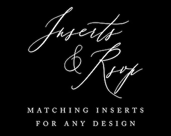 A6 Wedding Invitation Inserts, RSVP, Menu, Timeline, QR Code, Custom Match Your Design