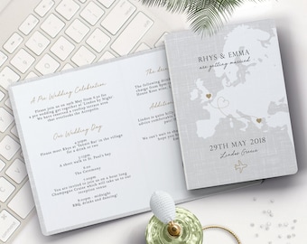 Passport Wedding Invitation • Destination Travel Ticket • Boarding Pass Invite