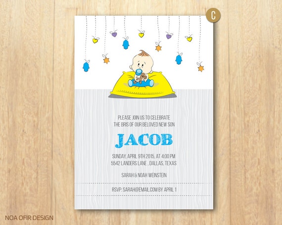 Bris Invitation Brit Milah Invite Baby Brit Invitationbaby Etsy