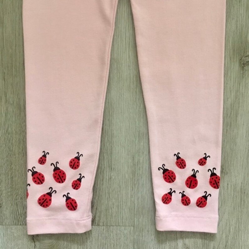 Toddler Ladybugs Leggings, Baby Ladybug Clothes, Kids Spring Hand