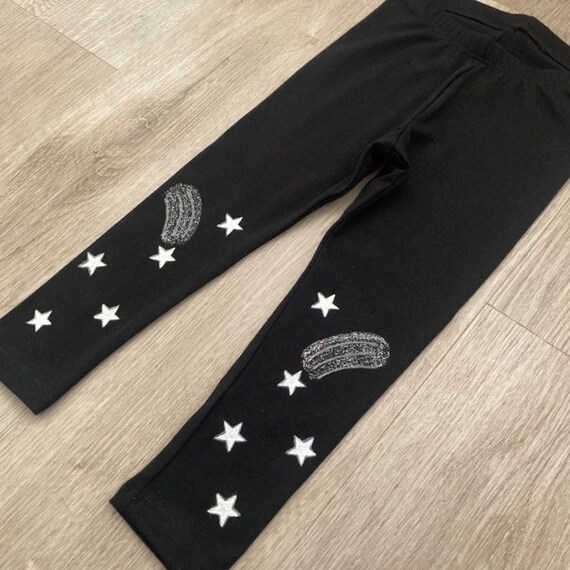 Leggings with Motif - Night black/glow-in-the-dark - Kids