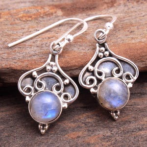925 Sterling Silver Earring, Moonstone Earring, Gemstone Earring, Gift For Her, Earrings For Women