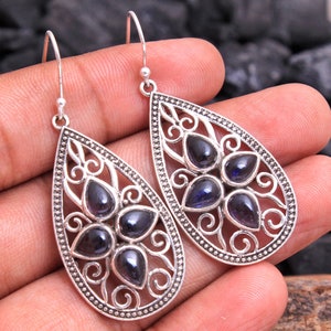 Iolite Earring, 925 Sterling Silver, Multi Stone Variation, Gift For Her, Women Earring, Gemstone Earring