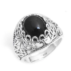 925 Sterling Silver Ring, Black Onyx Ring, Designer Ring, Birthstone Ring, Handmade Ring, Halloween Gift, Silver Jewelry