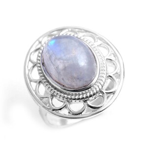 Moonstone Gemstone Ring, 925 Sterling Silver Ring, Gift For Her, Thanksgiving Gift, Silver Jewelry