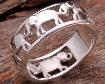 Olifant band ring, 925 zilveren ring, designer ring, unieke ring, cadeau voor haar, trendy sieraden, unieke ring, trendy sieraden