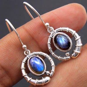 925 Sterling Silver Earring, Labradorite Earring, Gemstone Earring, Gift For Her, Earrings For Valentine