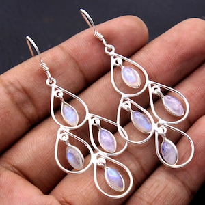 Moonstone Earring, 925 Silver Earring, Women Earring, Gemstone Earring, Handmade Earring, Gift For Her, Birthday Jewelry